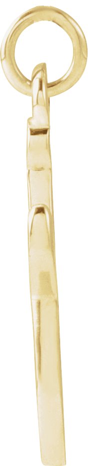 14K Gold Initial J Petite Necklace or Pendant - Yellow Gold - view 4
