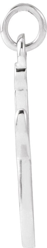14K Gold Initial J Petite Necklace or Pendant - White Gold - view 4