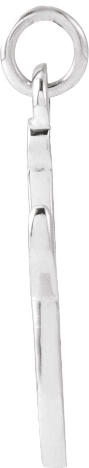14K Gold Initial J Petite Necklace or Pendant - White Gold - view 4