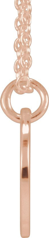 14K Gold Initial Y Script Necklace or Pendant - Rose Gold - view 4
