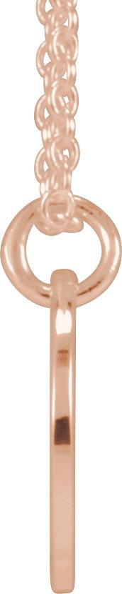 14K Gold Initial Y Script Necklace or Pendant - Rose Gold - view 4