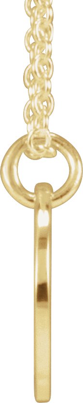 14K Gold Initial Y Script Necklace or Pendant - Yellow Gold - view 4