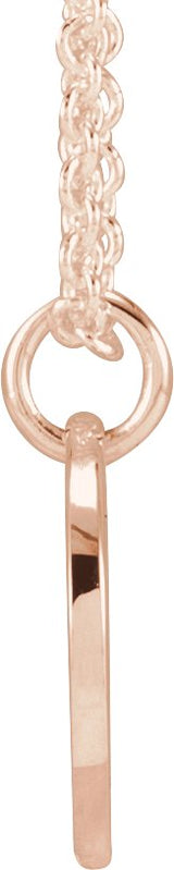 14K Gold Script Initial Necklace or Pendant - Rose Gold - view 4