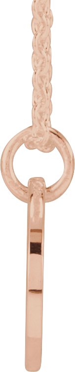 14K Gold Initial F Script Necklace or Pendant - Rose Gold - view 4