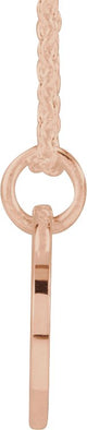 14K Gold Initial F Script Necklace or Pendant - Rose Gold - view 4