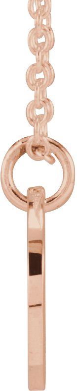 14K Gold Initial D Script Necklace or Pendant - Rose Gold - view 6