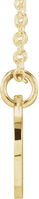 14K Gold Initial D Script Necklace or Pendant - Yellow Gold - view 4