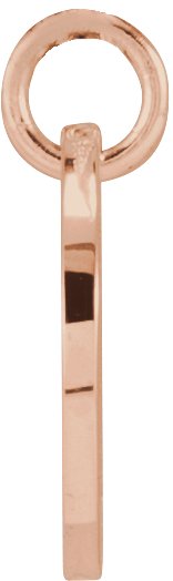 14K Gold Initial D Script Necklace or Pendant - Rose Gold - view 4