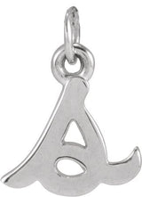 14K Gold Initial S Petite Necklace or Pendant - White Gold - view 3