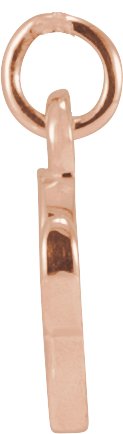 14K Gold Initial O Petite Necklace or Pendant - Rose Gold - view 6