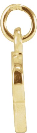 14K Gold Initial O Petite Necklace or Pendant - Yellow Gold - view 4