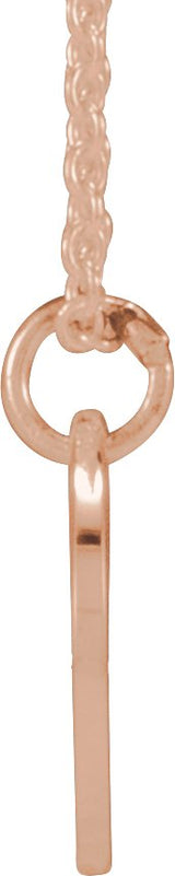 14K Gold Initial Z Script Necklace or Pendant - Rose Gold - view 4
