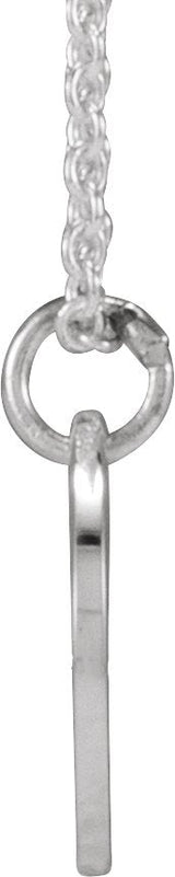 Platinum Initial Z Script Necklace or Pendant - view 4