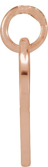 14K Gold Initial Z Script Necklace or Pendant - Rose Gold - view 6
