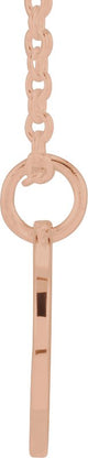 14K Gold Initial T Script Necklace or Pendant - Rose Gold - view 4