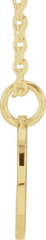 14K Gold Initial T Script Necklace or Pendant - Yellow Gold - view 4