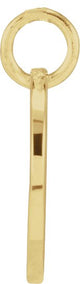 14K Gold Initial T Script Necklace or Pendant - Yellow Gold - view 4