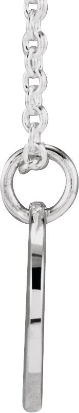 14K Gold Initial Q Script Necklace or Pendant - White Gold - view 4