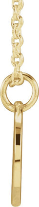 14K Gold Initial Q Script Necklace or Pendant - Yellow Gold - view 4