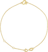 14K Gold Initial A Script Bracelet - Yellow Gold