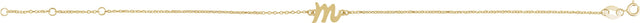 14K Gold Initial M Script Bracelet - Yellow Gold - view 2