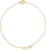 14K Gold Initial E Script Bracelet - Yellow Gold