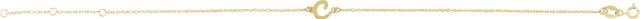 14K Gold Initial C Script Bracelet - Yellow Gold - view 2