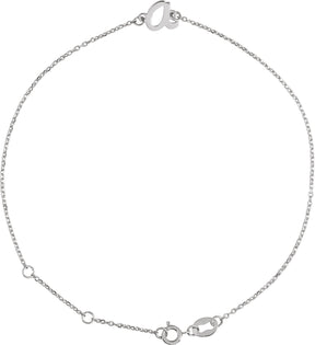 Platinum Initial A Script Bracelet