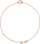 14K Gold Initial A Script Bracelet - Rose Gold