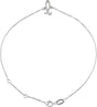 14K Gold Initial L Script Bracelet - White Gold