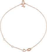 14K Gold Initial L Script Bracelet - Rose Gold