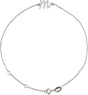Platinum Initial M Script Bracelet