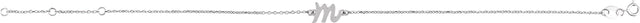 14K Gold Initial M Script Bracelet - White Gold - view 2