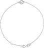 Platinum Initial E Script Bracelet