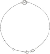 14K Gold Initial E Script Bracelet - White Gold