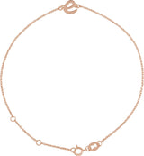 14K Gold Initial E Script Bracelet - Rose Gold