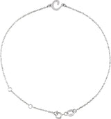 14K Gold Initial C Script Bracelet - White Gold
