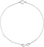 14K Gold Initial C Script Bracelet - White Gold