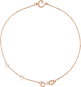 14K Gold Initial C Script Bracelet - Rose Gold