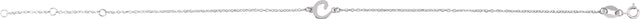 14K Gold Initial C Script Bracelet - White Gold - view 2