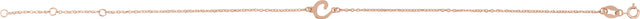 14K Gold Initial C Script Bracelet - Rose Gold - view 3