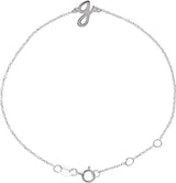 Platinum Initial G Script Bracelet