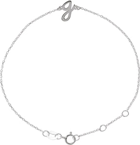 Platinum Initial G Script Bracelet