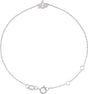 14K Gold Initial S Script Bracelet - White Gold