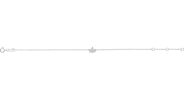 14K Gold Initial S Script Bracelet - White Gold - view 2