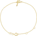 14K Gold Initial P Script Bracelet - Yellow Gold