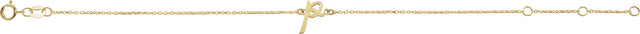 14K Gold Initial P Script Bracelet - Yellow Gold - view 2
