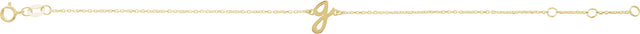 14K Gold Initial G Script Bracelet - Yellow Gold - view 2