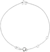 Platinum Initial R Script Bracelet