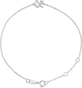 Platinum Initial X Script Bracelet